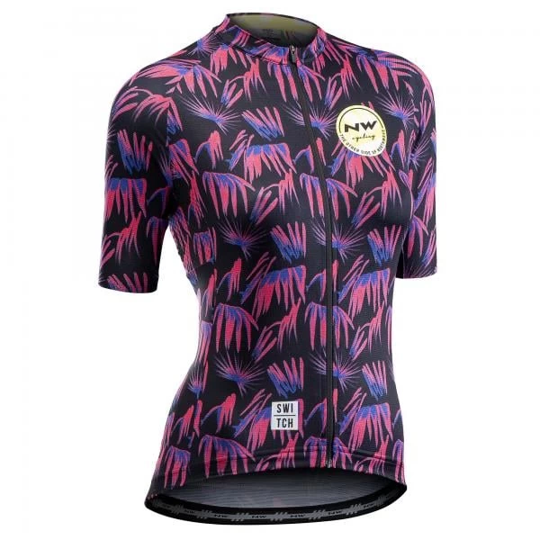 Maillot NORTHWAVE VACATION Femme Manches Courtes Noir/Rose 2020