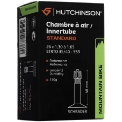 Chambre à Air HUTCHINSON STANDARD 26×1,30/1,65 Schrader 48 Mm