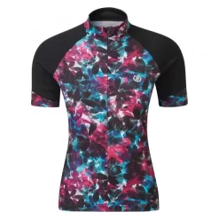 Maillot DARE 2B AEP ELABORATE Femme Manches Courtes Noir/Rose 2020