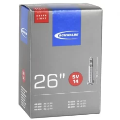 Chambre à Air SCHWALBE EXTRA LIGHT SV 14 26×1,50/2,35 Butyl Presta 40 Mm