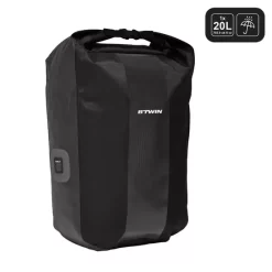 SACOCHE VELO 500 SUR PORTE BAGAGES 500 20L IMPERMEABLE NOIR
